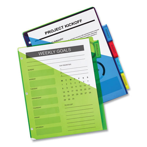 Image of Avery® Insertable Big Tab Plastic 2-Pocket Dividers, 5-Tab, 11.13 X 9.25, Assorted, 1 Set