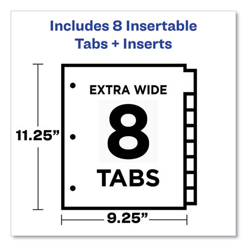 Image of Avery® Insertable Big Tab Plastic 2-Pocket Dividers, 8-Tab, 11.13 X 9.25, Assorted, 1 Set