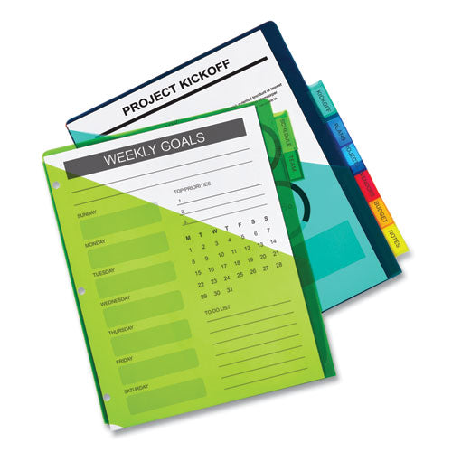 Image of Avery® Insertable Big Tab Plastic 2-Pocket Dividers, 8-Tab, 11.13 X 9.25, Assorted, 1 Set