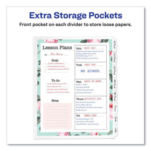 Image of Avery® Write and Erase Durable Plastic Dividers with Straight Pocket, 8-Tab, 11.13 x 9.25, White, 1 Set