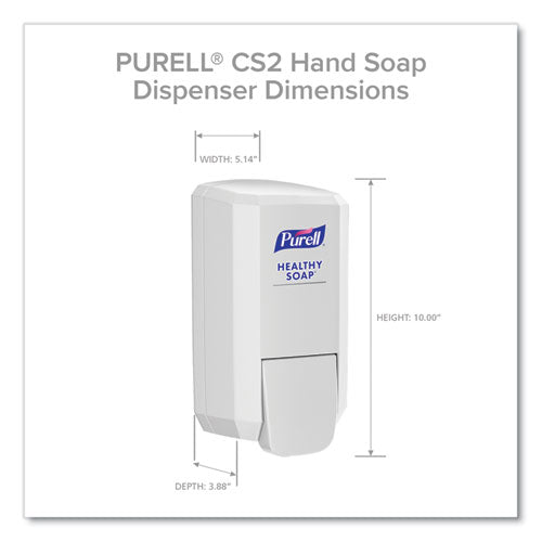 Image of PURELL® CS2 Healthy Soap Dispenser, 1,000 mL, 5.14" x 3.88" x 10", White, 6/Carton