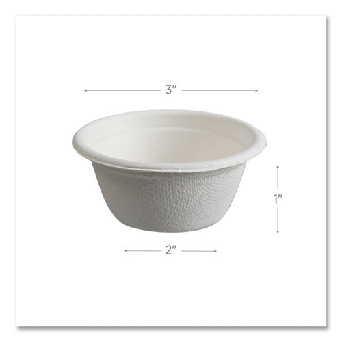 Image of Eco-Products® Vanguard Renewable and Compostable Sugarcane Portion Cups, 2 oz, White, 2,500/Carton
