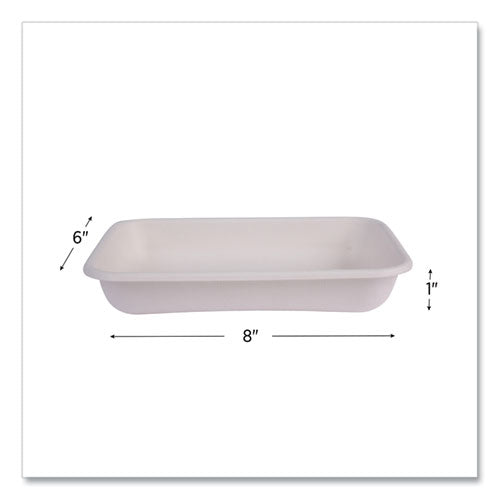 Image of Eco-Products® Vanguard Worldview Renewable and Compostable Sugarcane Take-Out Containers, 24 oz, 8 x 6 x 1, White, 400/Carton
