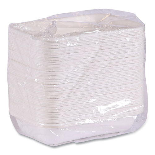 Image of Eco-Products® Vanguard Worldview Renewable and Compostable Sugarcane Take-Out Containers, 16 oz, 7 x 5 x 1, White, 400/Carton