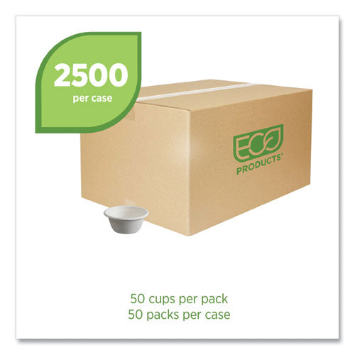 Image of Eco-Products® Vanguard Renewable and Compostable Sugarcane Portion Cups, 2 oz, White, 2,500/Carton