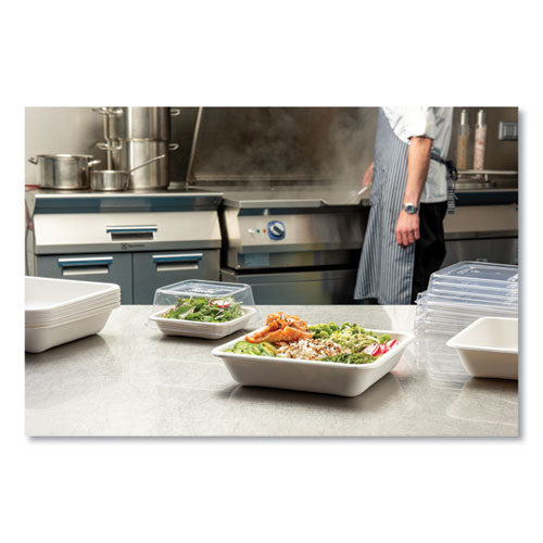 Image of Eco-Products® Vanguard Worldview Renewable and Compostable Sugarcane Take-Out Containers, 36 oz, 8 x 8 x 2, White, 200/Carton