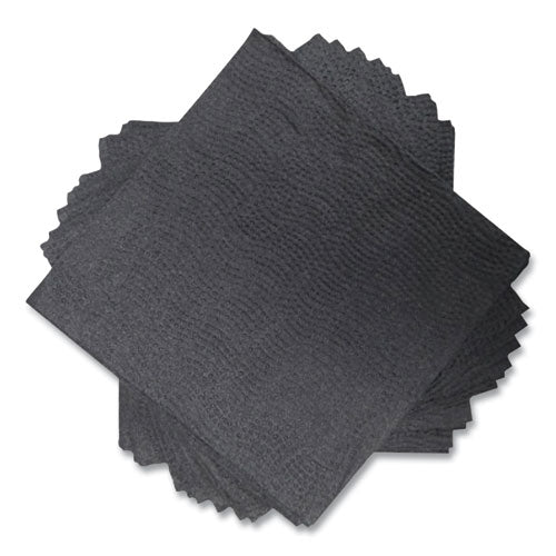 Image of Morcon Tissue Morsoft Beverage Napkins, 2-Ply, 9 x 9.5, Black, 1,000/Carton