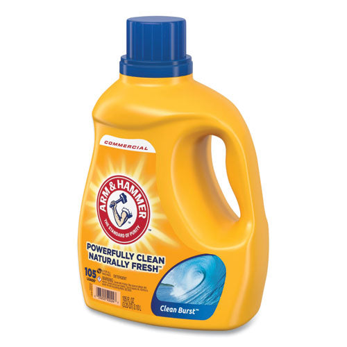 Image of Arm & Hammer Dual HE Clean-Burst Liquid Laundry Detergent, 105 oz Bottle, 4/Carton