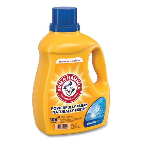 Image of Arm & Hammer Dual HE Clean-Burst Liquid Laundry Detergent, 105 oz Bottle, 4/Carton