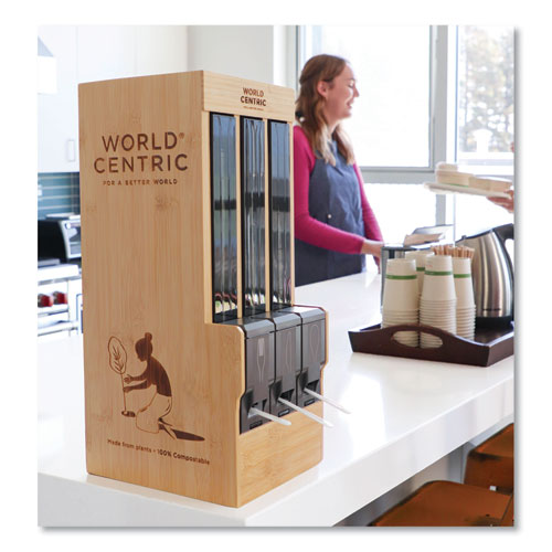 Image of World Centric® Cutlery Dispenser Refills, Fork, Plastic, White, 100/Bag, 10 Bags/Carton