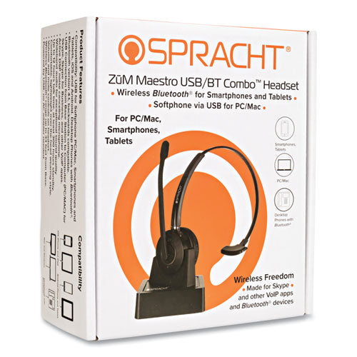 Image of Spracht ZuM Maestro HS-2060 Monaural Over The Head Headset, Black