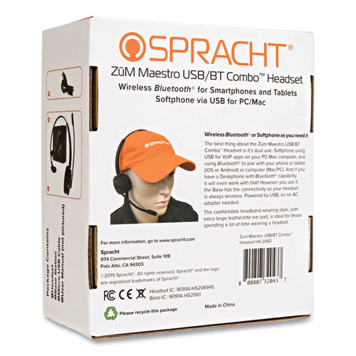 Image of Spracht ZuM Maestro HS-2060 Monaural Over The Head Headset, Black