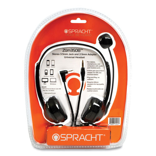 Image of Spracht ZuM ZuM350B Binaural Over The Head Headset, Black