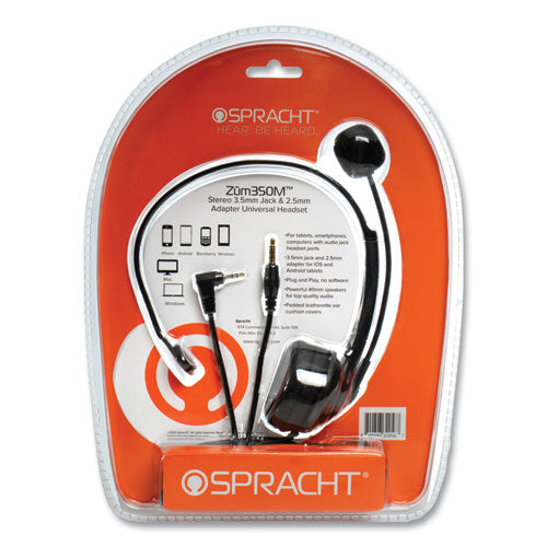 Image of Spracht ZuM ZuM350M Monaural Over The Head Headset, Black