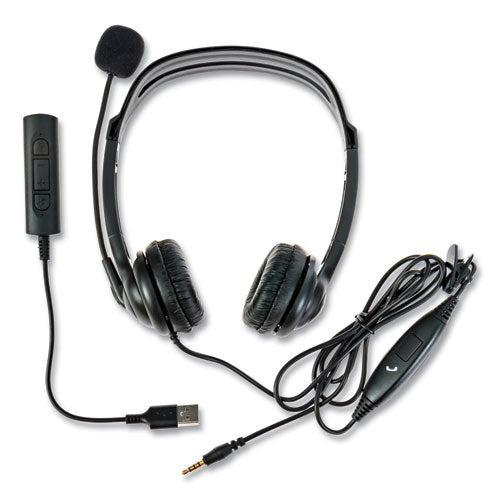 Image of Spracht ZuM3500 Binaural Over The Head USB Headset, Black