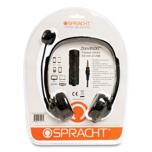 Image of Spracht ZuM3500 Binaural Over The Head USB Headset, Black