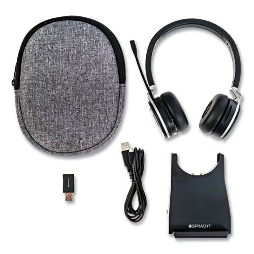 Image of Spracht ZuM BT Prestige Combo Binaural Over The Head Headset with USB Dongle, Black