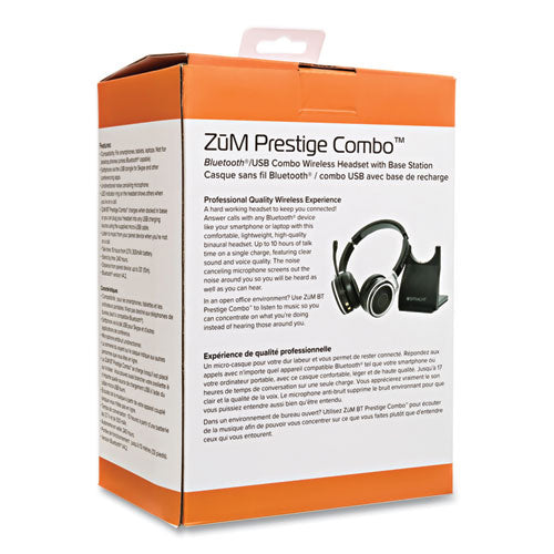 Image of Spracht ZuM BT Prestige Combo Binaural Over The Head Headset with USB Dongle, Black