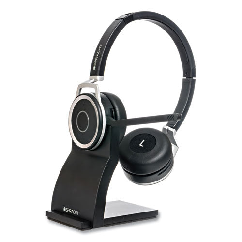 Image of Spracht ZuM BT Prestige Combo Binaural Over The Head Headset with USB Dongle, Black