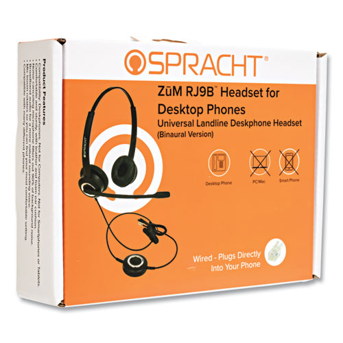 Image of Spracht ZuM ZuMRJ9B Binaural Over The Head Headset, Black