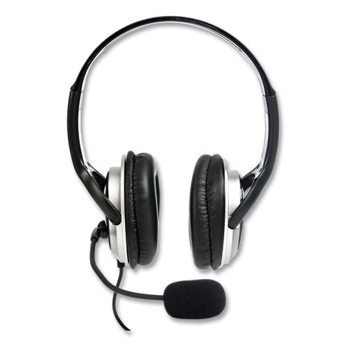 Image of Spracht ZuM Binaural Over The Head Headset, Black/Silver