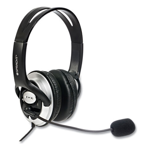 Image of Spracht ZuM Binaural Over The Head Headset, Black/Silver