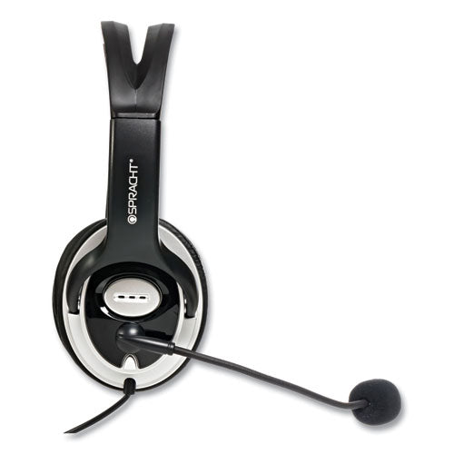 Image of Spracht ZuM Binaural Over The Head Headset, Black/Silver