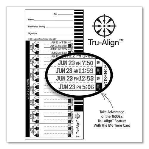 Image of Lathem® Time 1600E Tru-Align Time Clock and Stamp, Digital Display, Dark Gray