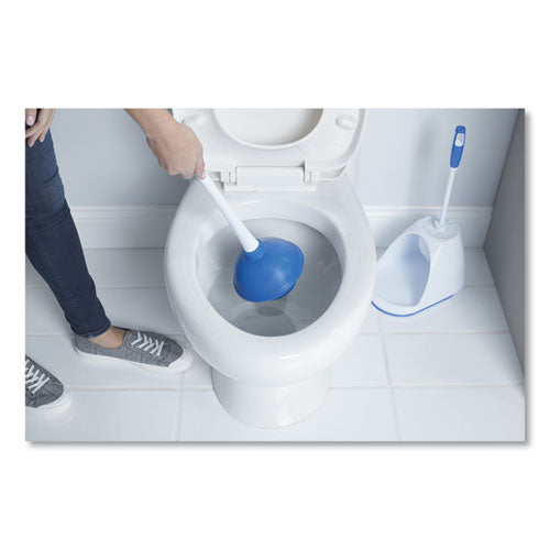 Image of Mr. Clean® Turbo Plunger And Bowl Brush Set, 12.5" Plastic Handle, 6" Dia, White