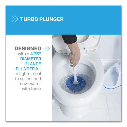 Image of Mr. Clean® Turbo Plunger And Bowl Brush Set, 12.5" Plastic Handle, 6" Dia, White