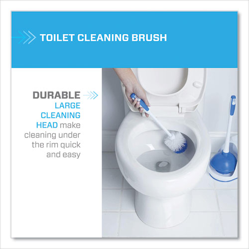 Image of Mr. Clean® Turbo Plunger And Bowl Brush Set, 12.5" Plastic Handle, 6" Dia, White