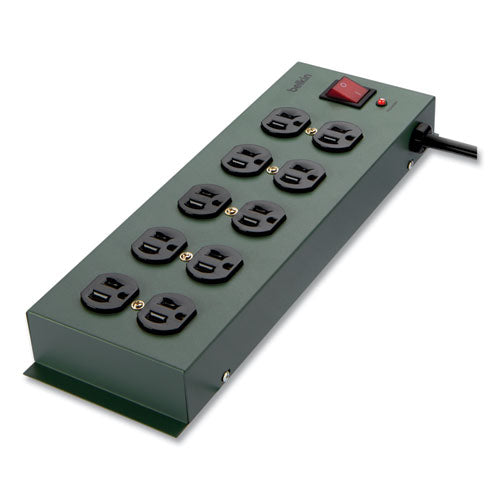 Image of Belkin® Metal SurgeMaster Surge Protector, 10 AC Outlets, 15 ft Cord, 885 J, Dark Gray