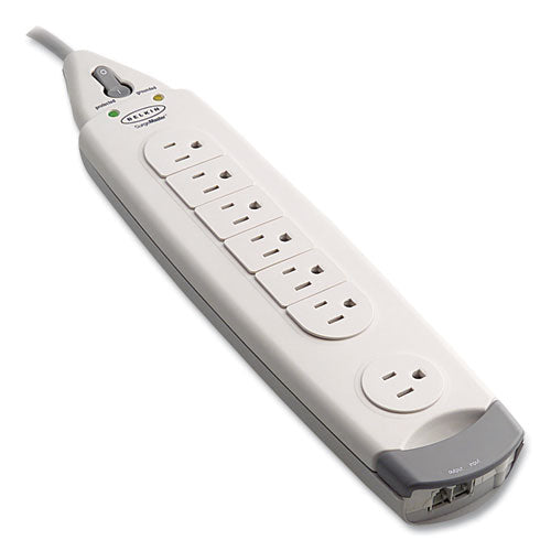 Image of Belkin® SurgeMaster Home Series Surge Protector, 7 AC Outlets, 12 ft Cord, 1,045 J, White