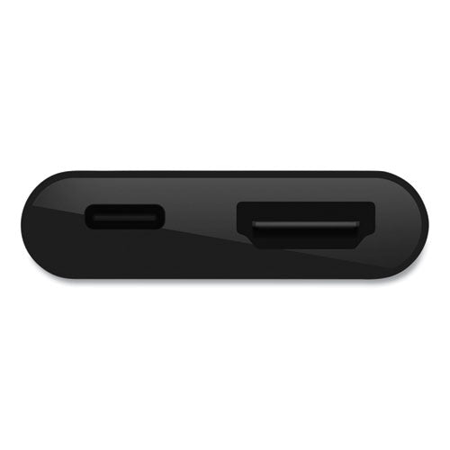 Image of Belkin® USB-C to HDMI + Charge Adapter, HDMI/USB-C(F)/USB-C(M), 2.53", Black