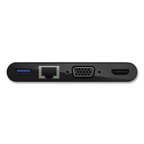 Image of Belkin® USB-C Multimedia + Charge Adapter, 4K HDMI/USB-A/USB-C/VGA, 4.9 ft, Black