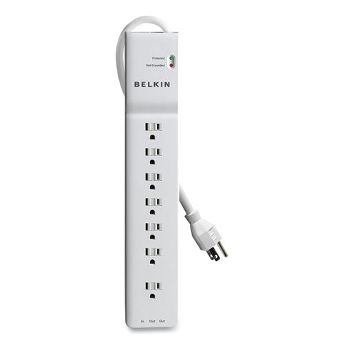 Image of Belkin® Home/Office Surge Protector, 7 AC Outlets, 6 ft Cord, 2,320 J, White