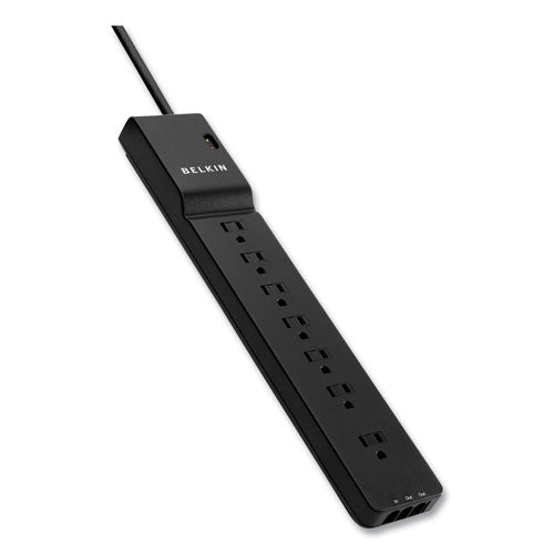 Image of Belkin® Home/Office Surge Protector, 7 AC Outlets, 6 ft Cord, 2,320 J, White