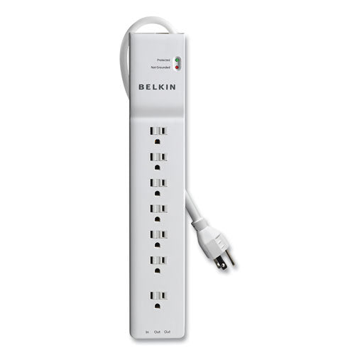 Image of Belkin® Home/Office Surge Protector, 7 AC Outlets, 6 ft Cord, 2,320 J, White