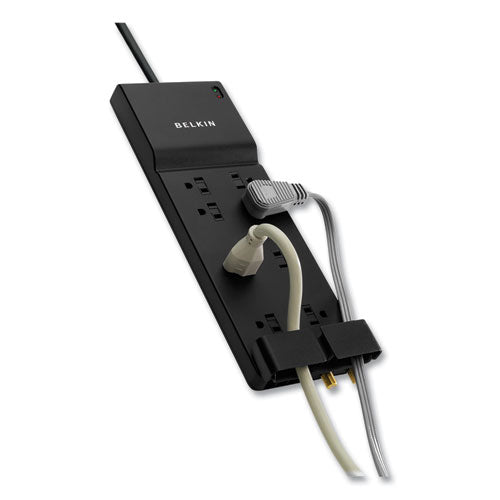 Image of Belkin® Home/Office Surge Protector, 8 AC Outlets, 12 ft Cord, 3,390 J, Dark Gray