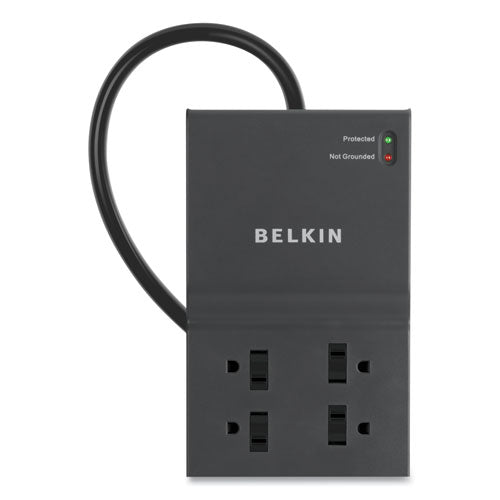 Image of Belkin® Home/Office Surge Protector, 8 AC Outlets, 12 ft Cord, 3,390 J, Dark Gray