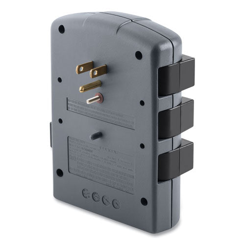 Image of Belkin® Pivot Plug Surge Protector, 6 AC Outlets, 1,080 J, Gray