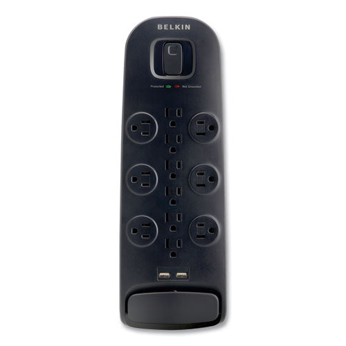Image of Belkin® Home/Office Surge Protector, 12 AC Outlets, 6 ft Cord, 3,996 J, White/Black