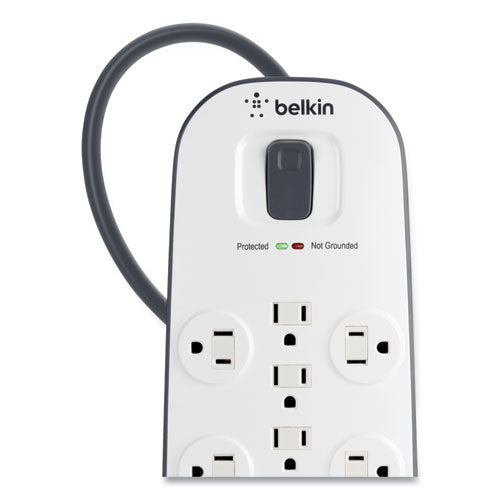 Image of Belkin® Home/Office Surge Protector, 12 AC Outlets, 6 ft Cord, 3,996 J, White/Black