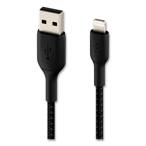 Image of Belkin® BOOST CHARGE Braided Apple Lightning to USB-A ChargeSync Cable, 6.6 ft, Black