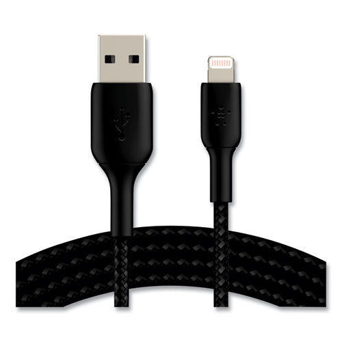 Image of Belkin® BOOST CHARGE Braided Apple Lightning to USB-A ChargeSync Cable, 6.6 ft, Black