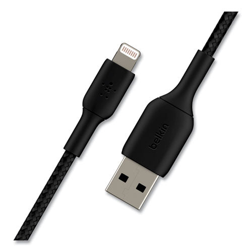 Image of Belkin® BOOST CHARGE Braided Apple Lightning to USB-A ChargeSync Cable, 6.6 ft, Black