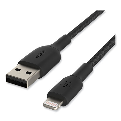 Image of Belkin® BOOST CHARGE Braided Apple Lightning to USB-A ChargeSync Cable, 6.6 ft, Black