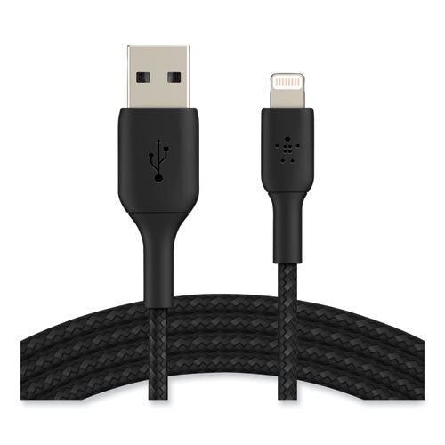 Image of Belkin® BOOST CHARGE Braided Apple Lightning to USB-A ChargeSync Cable, 6.6 ft, Black