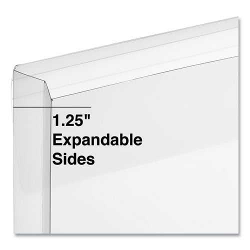 Image of Universal® Top Opening Poly Envelopes, 1.25" Expansion, Letter Size, Clear, 10/Pack