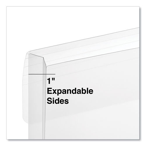Image of Universal® Side Opening Poly Envelopes, 1" Expansion, Letter Size, Clear, 10/Pack